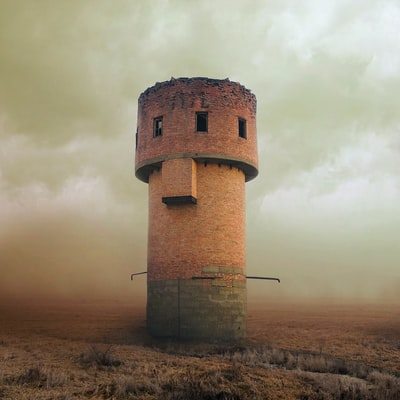 Fine cloudy sky brown castle
